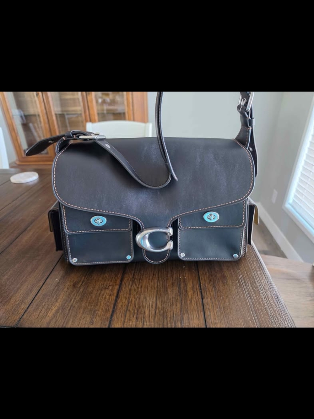 Coach Black Cargo Turnlock Tabby 36
